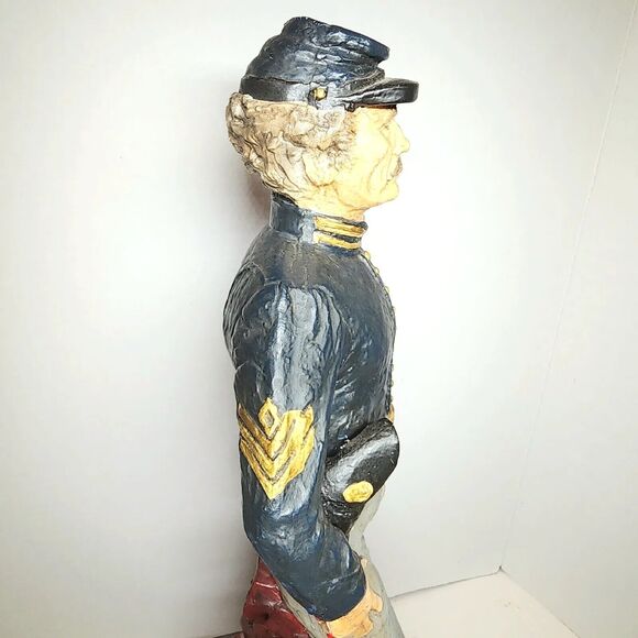 Rare 24" Civil War Union Cavalry Soldier Chalkware Statue Similar to Cacciapuoti - Picture 10 of 16